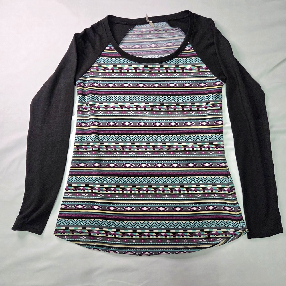 Roper‎ Women Sz S Western Aztec Knit LS Shirt Lightweight Country Cowgirl Rodeo